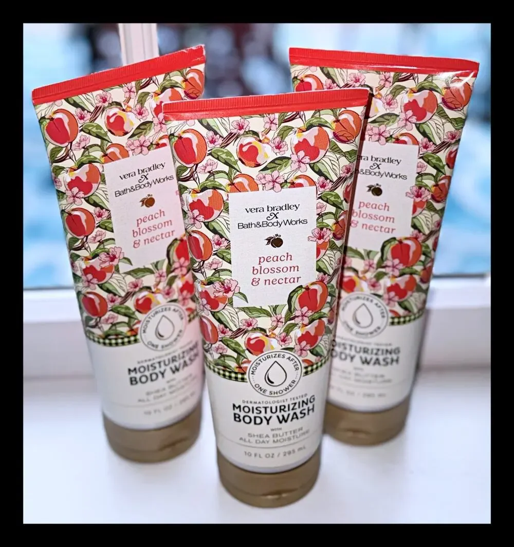 Bath & Body Works Peach Blossom & Nectar Vera Bradley Moisturizing Body Wash x3